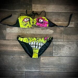 Iron Fist monster zombie Bikini …top L juniors bottom M juniors